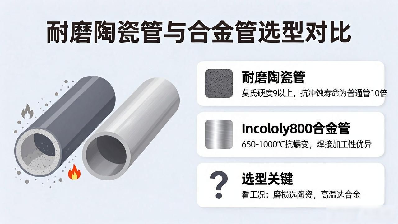 金属陶瓷耐磨管价格多少_耐磨陶瓷管钢管_耐磨陶瓷管 Incoloy800合金管